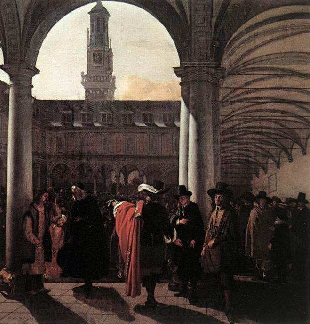 WITTE, Emanuel de The Courtyard of the Old Exchange in Amsterdam Norge oil painting art